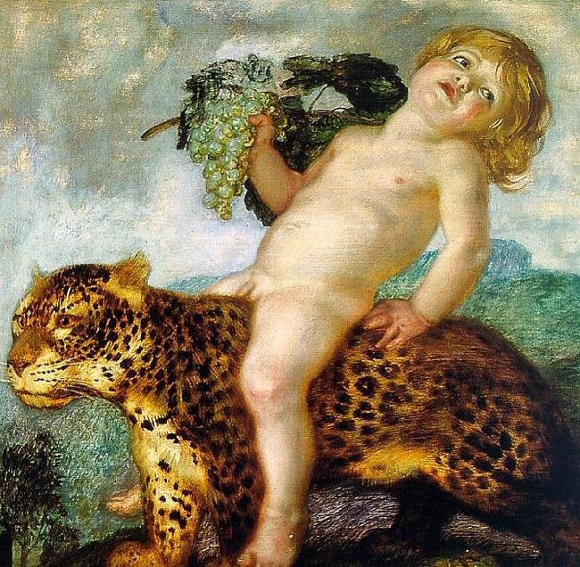 Franz von Stuck Boy Bacchus Riding on a Panther oil painting picture